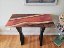 Load image into Gallery viewer, Live Edge Salmon Console Table
